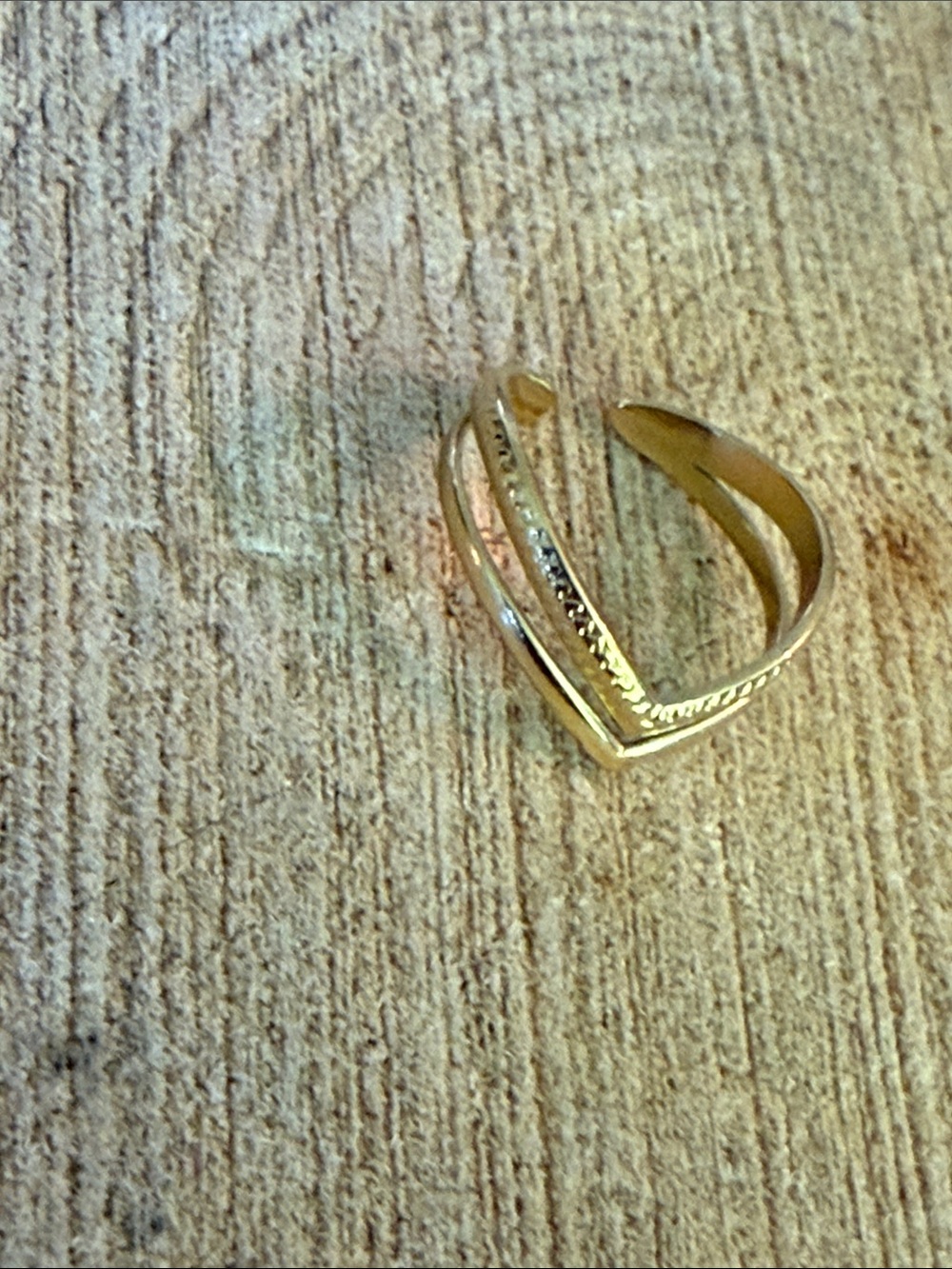 Gold Chevron Adjustable Stack Ring - Picture 5 of 7